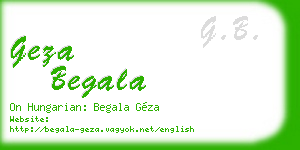 geza begala business card